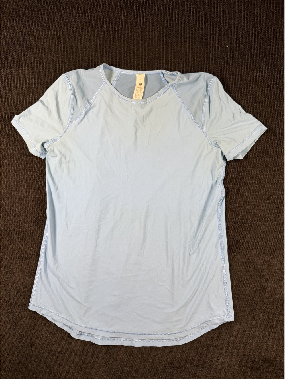 Lululemon Light Blue/Blue Athletic Short Sleeve Shirt Size 2